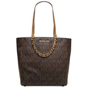 Michael Kors Harper Leather tote with gold chain